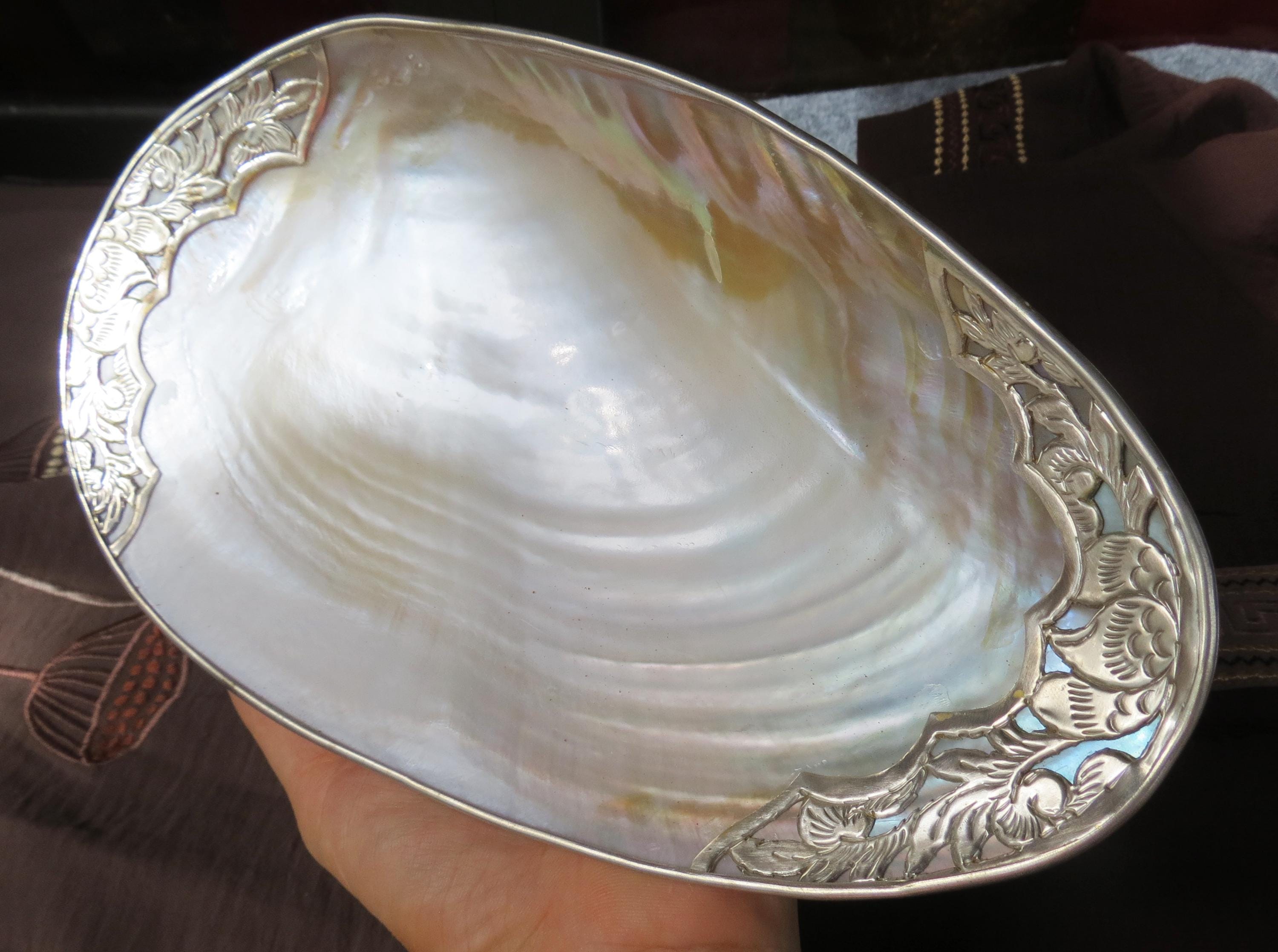 Oversized Patterned Mother-of-Pearl Bowl