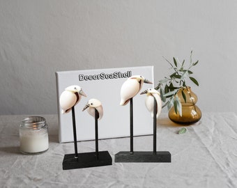 Set of 2 White Porcelain Bird,white porcelain birds,ceramic bird,pair of white porcelain snail shells