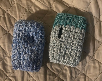 Crochet Feathered Hand Warmers