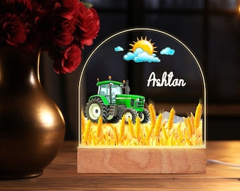 Personalised Tractor Night Light | Nursery Decor | RGB Light | Kids Gift | Nightlight | Children's Nightlight | Digger Light |Tractor Light