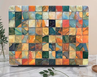 Custom MacBook Case Abstract Mosaic Design For MacBook Air 13.6 M3 M4 A3113 A3240, MacBook Air 15 A2941 A3114, Hard Shell Cover,Personalized