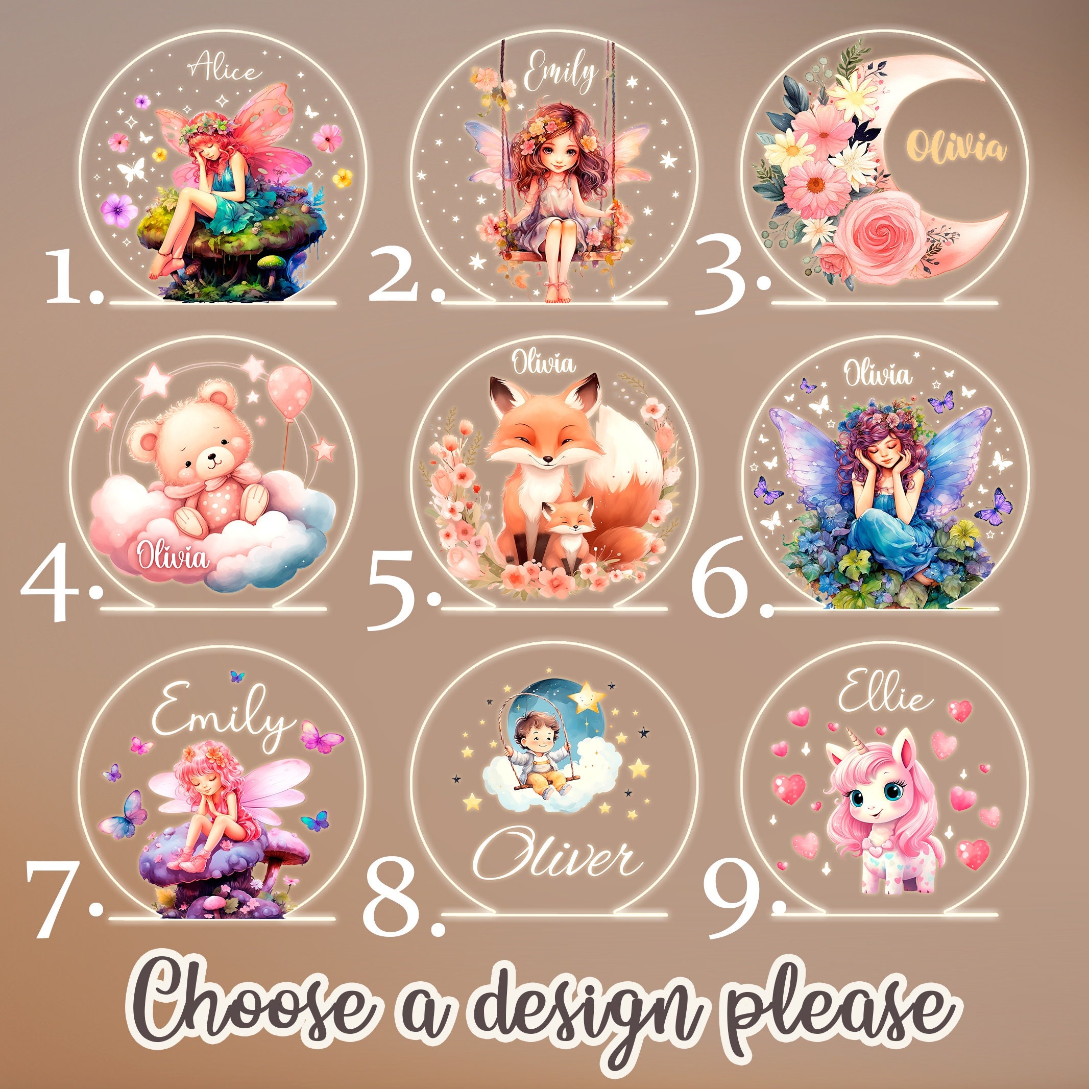 Custom Night Light - Personalized Night Light - Custom Name Night Light - Room Decor Kids - Personalized Gift - Night Light
