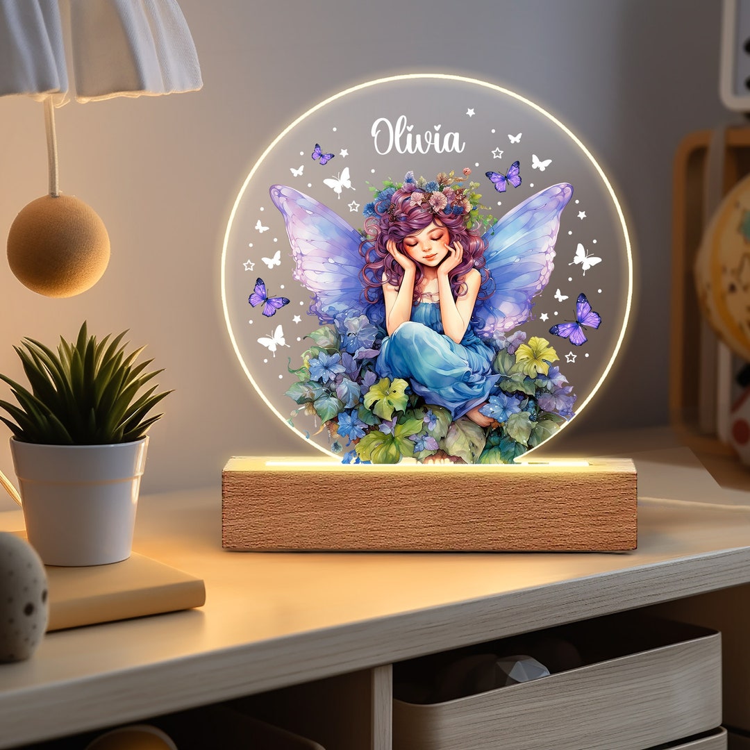 Personalized Woodland Animals Night Light, Baby Gift Birth, Night Light