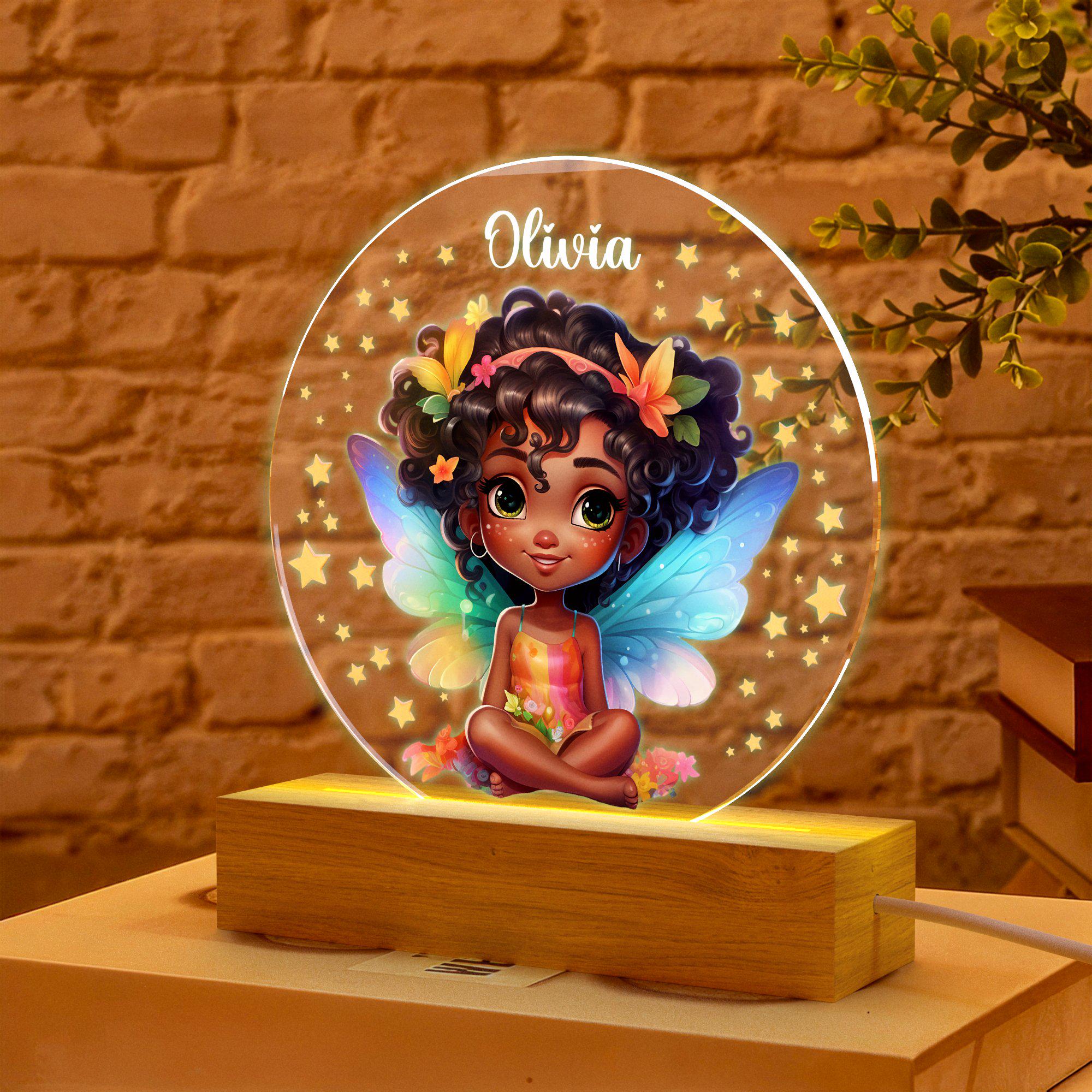 Custom Floral Butterfly Name Night Light, Birthday Gift for Her, Bedroom Bedside Light, Personalized Flower Garden Night Lamp, Nursery Decor