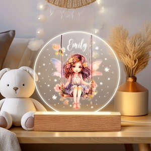 Luz nocturna con nombre personalizado para bebé, tablero acrílico luminoso de animales, luz nocturna creativa, regalo para chico para habitación Design 1