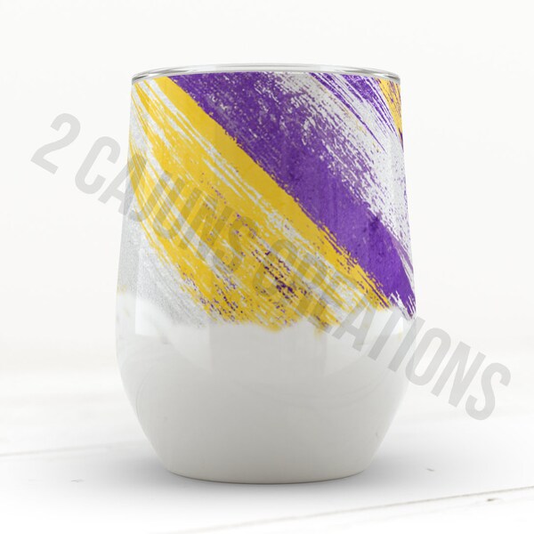 mardi gras wine tumbler