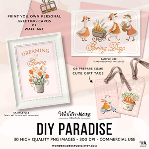 Easter Goose Clipart PNG Cute Carrot Geese Graphics Transparent Spring Cottagecore Clip Art Orange Sweet Clipart Instant Download by Wondermore Studio, by WondermoreStudio