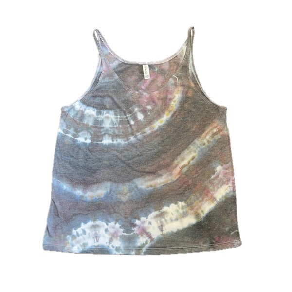 slouchy tie dye tank - oversized tank- size medium