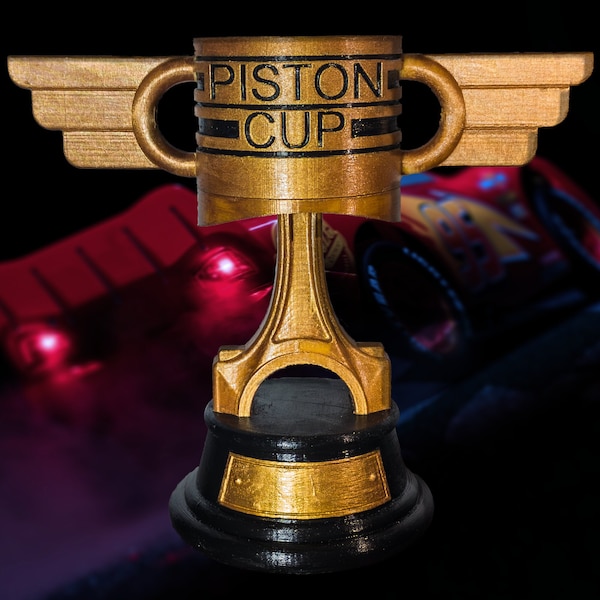 PISTON CUP 17 CM Cars Movie Piston Cup Thropy Ligtning Mcqueen High Quality Pla Acrylic And Varnish Hudson Hornet Wining Price Bust Gift 3D