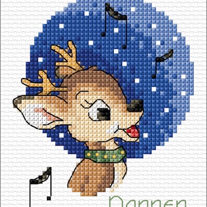 Donner- Christmas Counted Cross Stitch Pattern by Maria Diaz