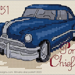1951 Pontiac Chieftain - Cross Stitch Pattern