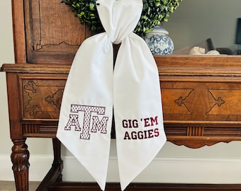 Wreath Sash, Monogrammed, School or Mascot, Game Day