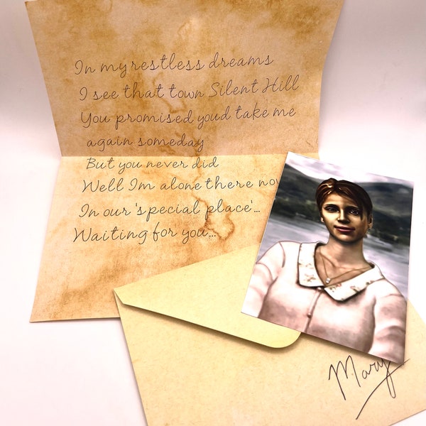 Silent Hill 2 Inspired Letter from Mary | Video Game Merch | Gamer Gifts | Survival Horror Art