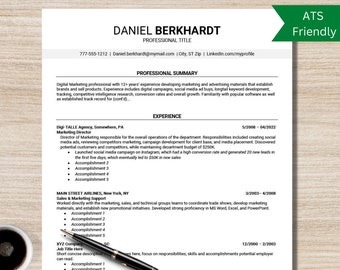 Resume Template 2023 ATS Friendly | MS Word and Google Docs Professional Resume | ATS Compatible