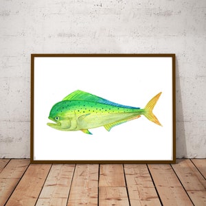 Mahi Mahi Aquarell | Digitale Kunst | Druckbare Digitale Kunst