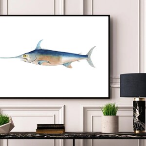 Sword fish  Watercolor Digital Printable Art | Sea | Marine Life