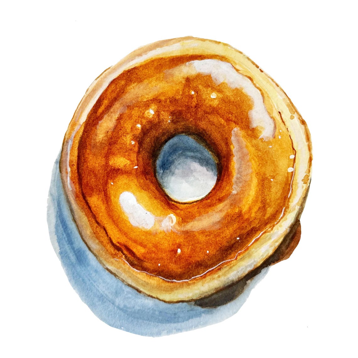 Glazed Donut Digital Art | Food Art | - Etsy