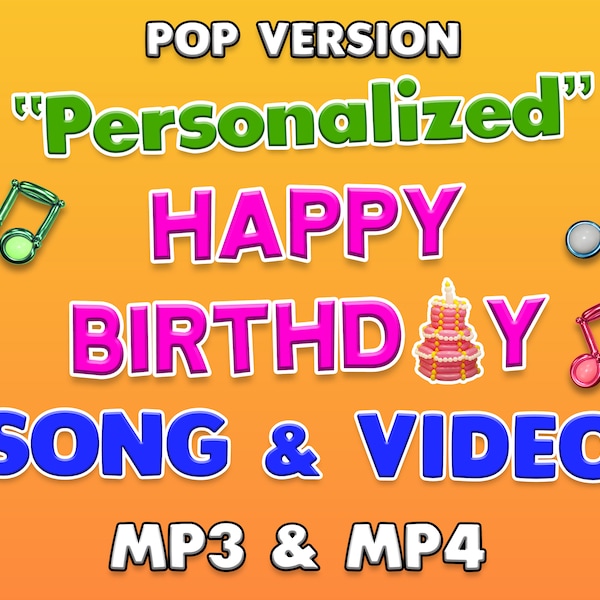 CUSTOM BIRTHDAY SONG with Name | Enter Your Name for a Personal Birthday Song in Pop Genre | Digital Download | Mp3 Mp4 | Personalized Song