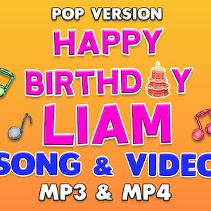 Alles Gute zum Geburtstag LIAM | Personalisiertes Geburtstagslied und Video für Liam | Digitaler Download | Geburtstags-Design