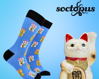 Lucky Cat Socks - Socks Gifts - Novelty Socks -  Lucky Cat Gift - Cat Socks - Chinese Cat - Unisex Socks - Socks for Men - Socks for Women