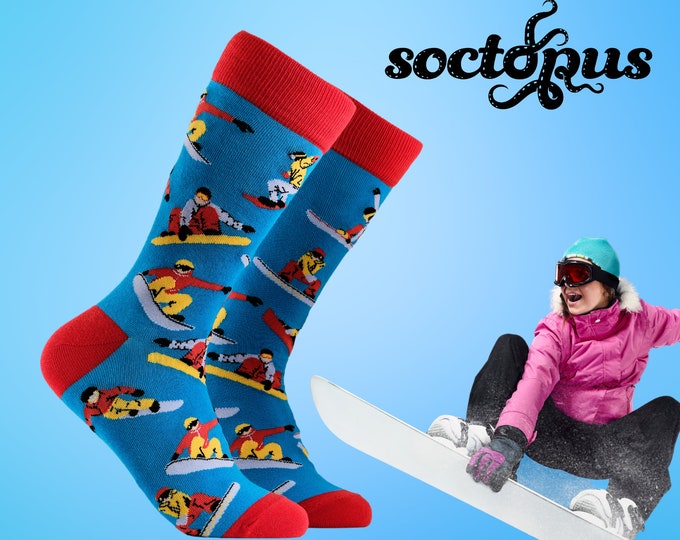 Snowboarders Socks - Snowboarder Gifts - Winter Sports Socks - Socks Gifts - Novelty Socks - Unisex Socks - Socks for Men - Socks for Women