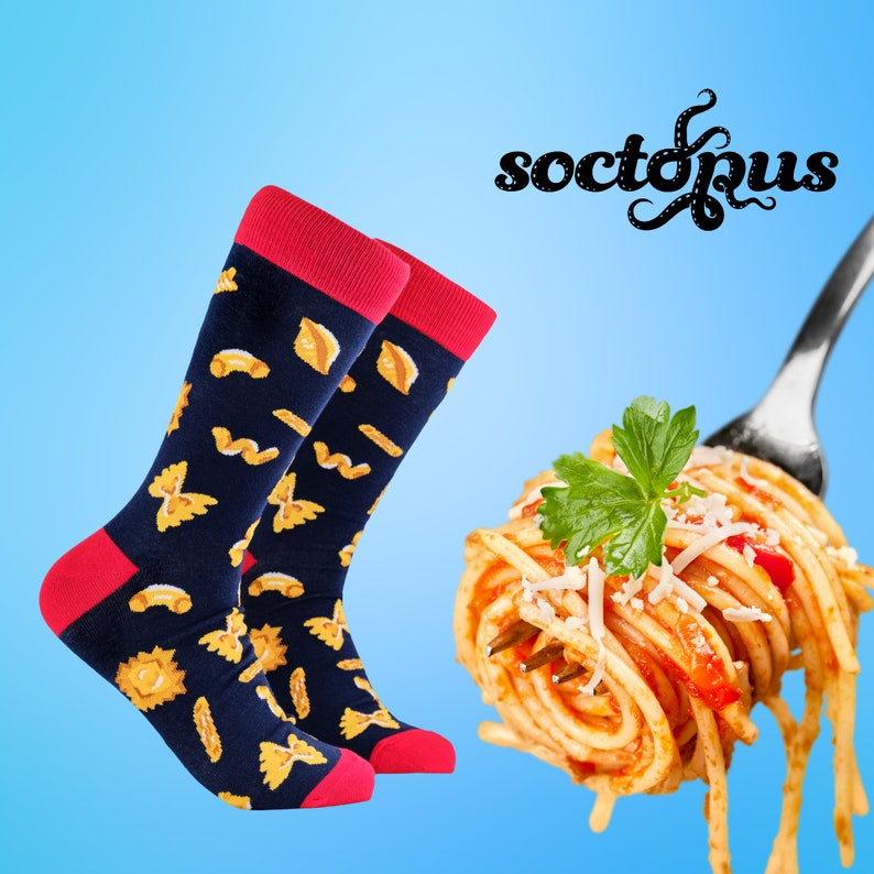 Pasta Lover Socks Pasta Gifts Italian Gifts Sock Gifts Novelty Socks Unisex Socks Socks for Men Socks for Women image 1