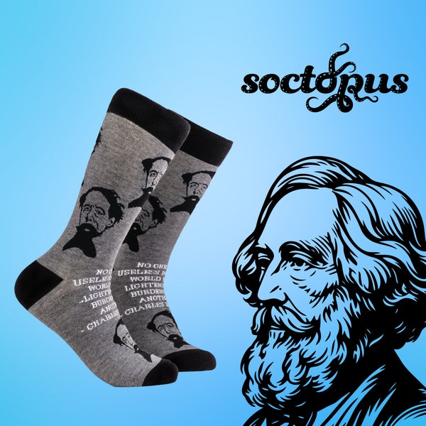 Charles Dickens Socks - Socks Gifts - Novelty Socks - Literature Gifts - Author Gifts - Unisex Socks - Socks for Men - Socks for Women