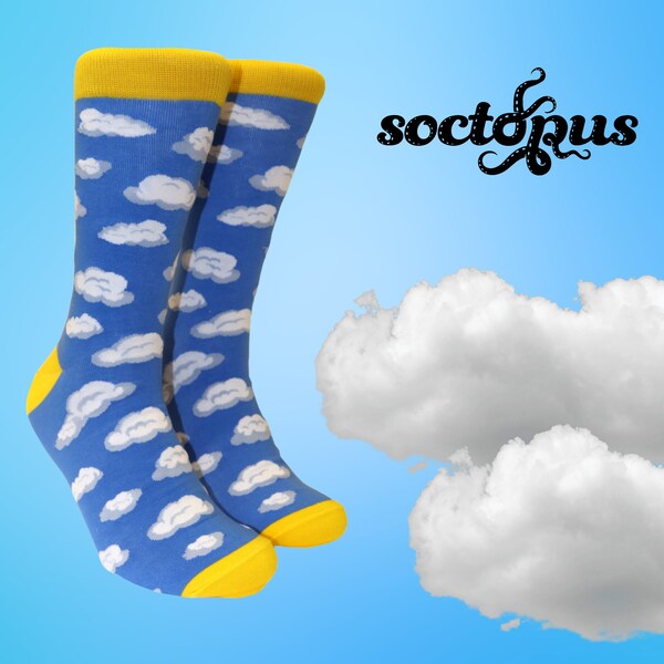 Cloud socks - Sock Gifts - Novelty Socks - Cloud Gifts - Weather Gifts - Meteorologist Gift - Unisex Socks - Socks Gifts - Socks for Men