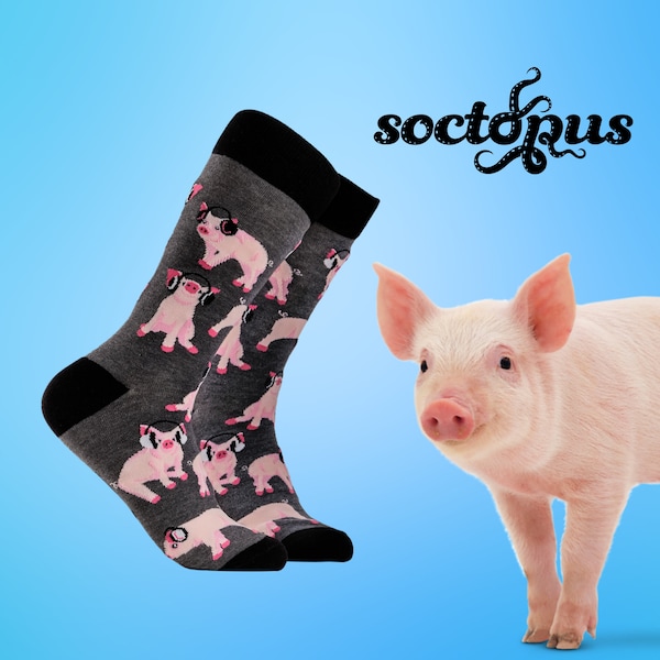 Pigs in Headphones Socks - Pig Socks - Novelty Pig Socks - Socks Gifts - Novelty Socks - Unisex Socks - Socks for Men - Socks for Women
