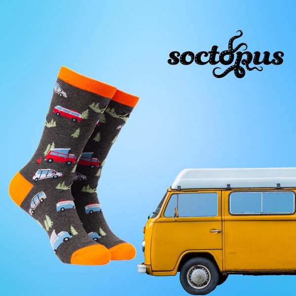 Camper Van Socks - Novelty Socks - Socks Gifts - Van Life Socks - Van Life Gifts - Camper Van Gifts - Campervan Dad - Unisex Socks