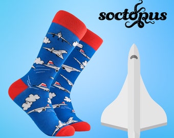 Supersonic Plane Socks - Plane Spotter Gifts - Plane Lover Gifts - Socks Gifts - Novelty Socks - Unisex Socks - Socks for Men