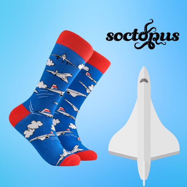 Supersonic Plane Socks - Plane Spotter Gifts - Plane Lover Gifts - Socks Gifts - Novelty Socks - Unisex Socks - Socks for Men