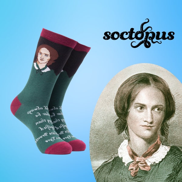 Charlotte Bronte Socks - Socks Gifts - Novelty Socks - Jane Eyre Gifts -  Literature Gifts - Unisex Socks - Socks for Men - Socks for Women