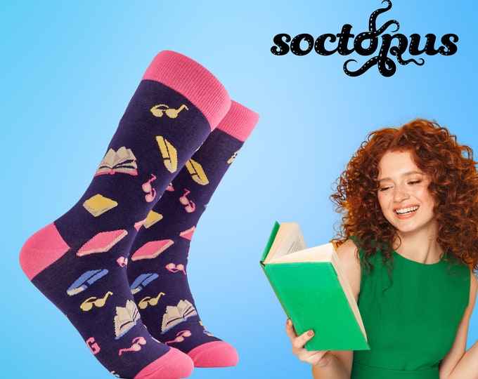 Reading Socks - Socks Gifts - Novelty Socks - Reader Gift - Bookworm Gifts-  Bookworm - Unisex Socks - Socks for Men - Socks for Women