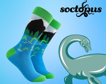 Loch Ness Monster Socks - Nessie Socks - Scottish Socks - Socks Gifts - Novelty Socks - Unisex Socks - Socks for Men - Socks for Women