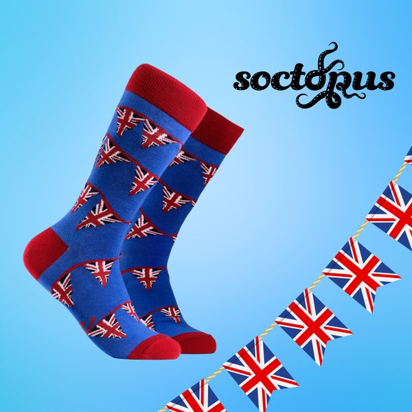 UK Bunting Socks - British Socks - Union Jack Socks - Socks Gifts - Novelty Socks - Unisex Socks - Socks for Men - Socks for Women
