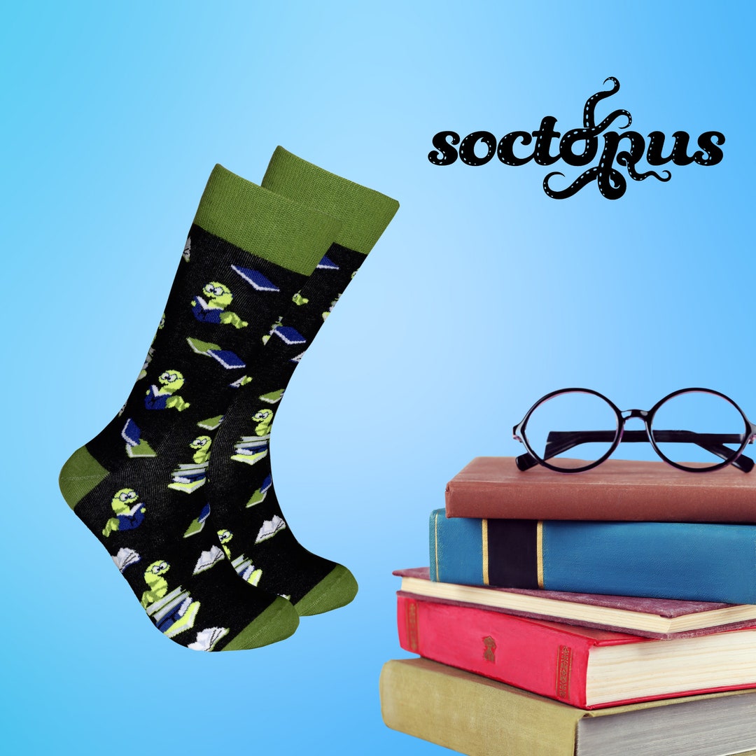 Bookworm Socks Book Lover Socks Reading Lover Gifts Etsy UK