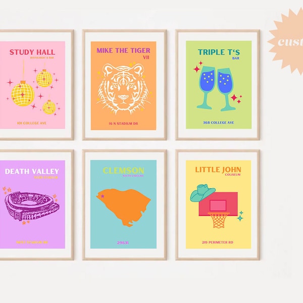 College Wall Art Etsy