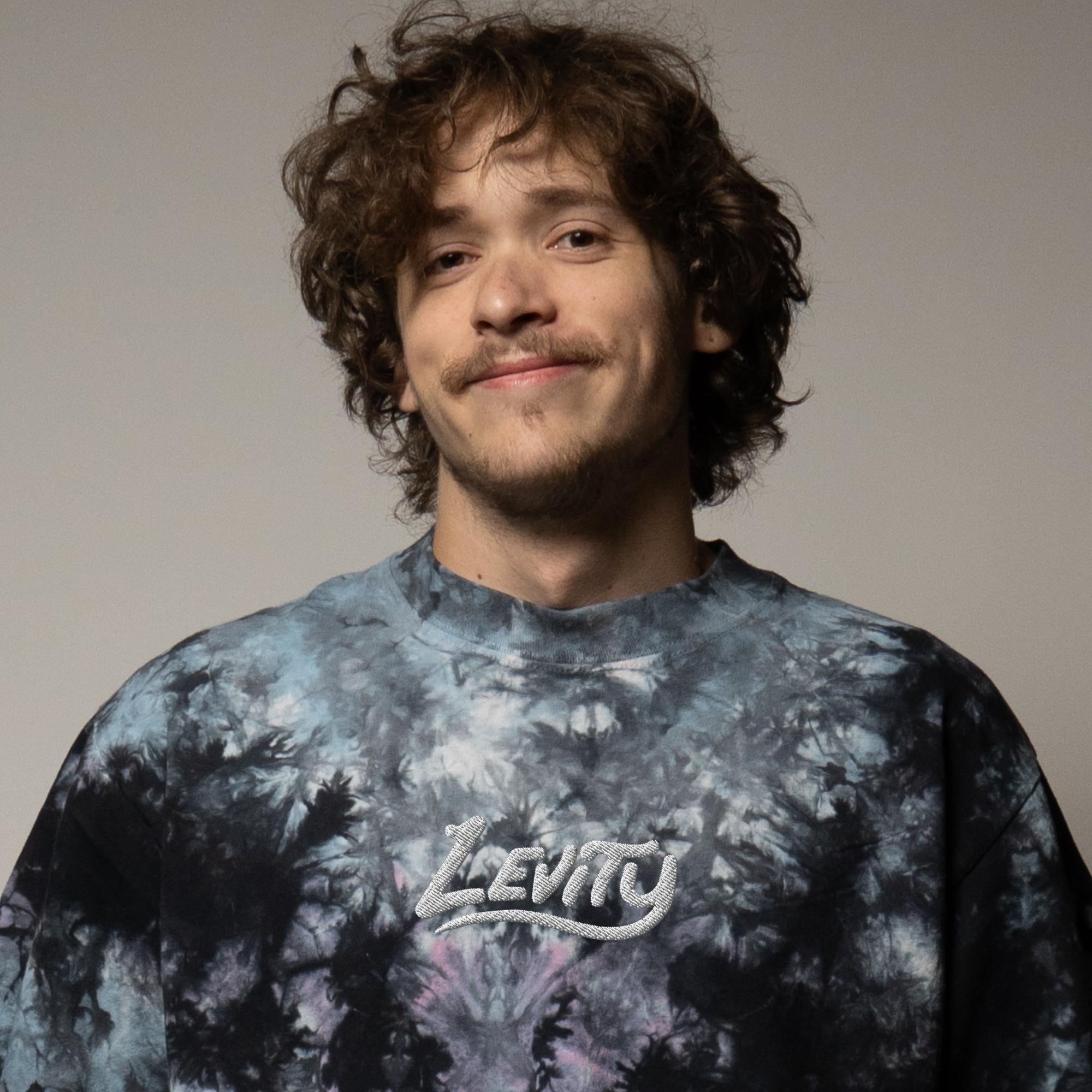 Levity Unisex Oversized Tie-dye Rave T-shirt –embroidered