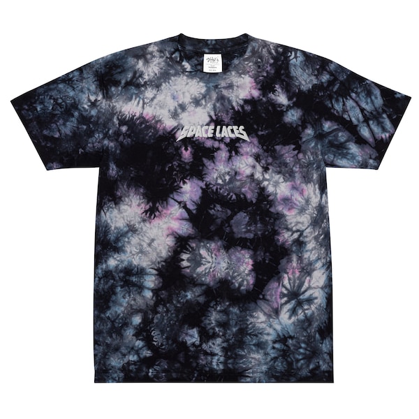Space Laces Unisex Embroidered Oversized Tie-Dye T-Shirt