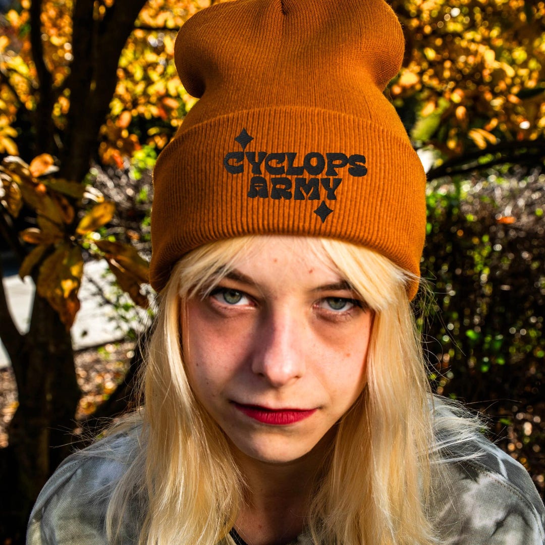 Cyclops Army Embroidered Rave Beanie – Festival Hat, EDM Outfit ...