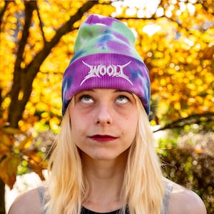 Wooli Embroidered Tie-Dye Rave Beanie – Dubstep Festival Hat