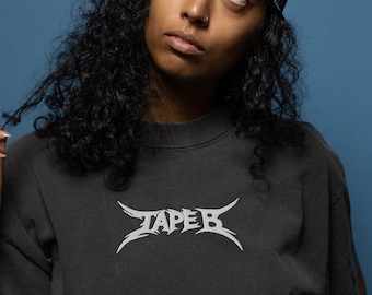 Tape B Embroidered Unisex T-Shirt – Oversized Faded Dubstep Streetwear