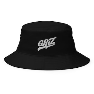 Griz Embroidered Bucket Hat – Rave Festival Hat for EDM, Dubstep, Bass Music Fans – Trippy Streetwear for DJs & Party Vibes