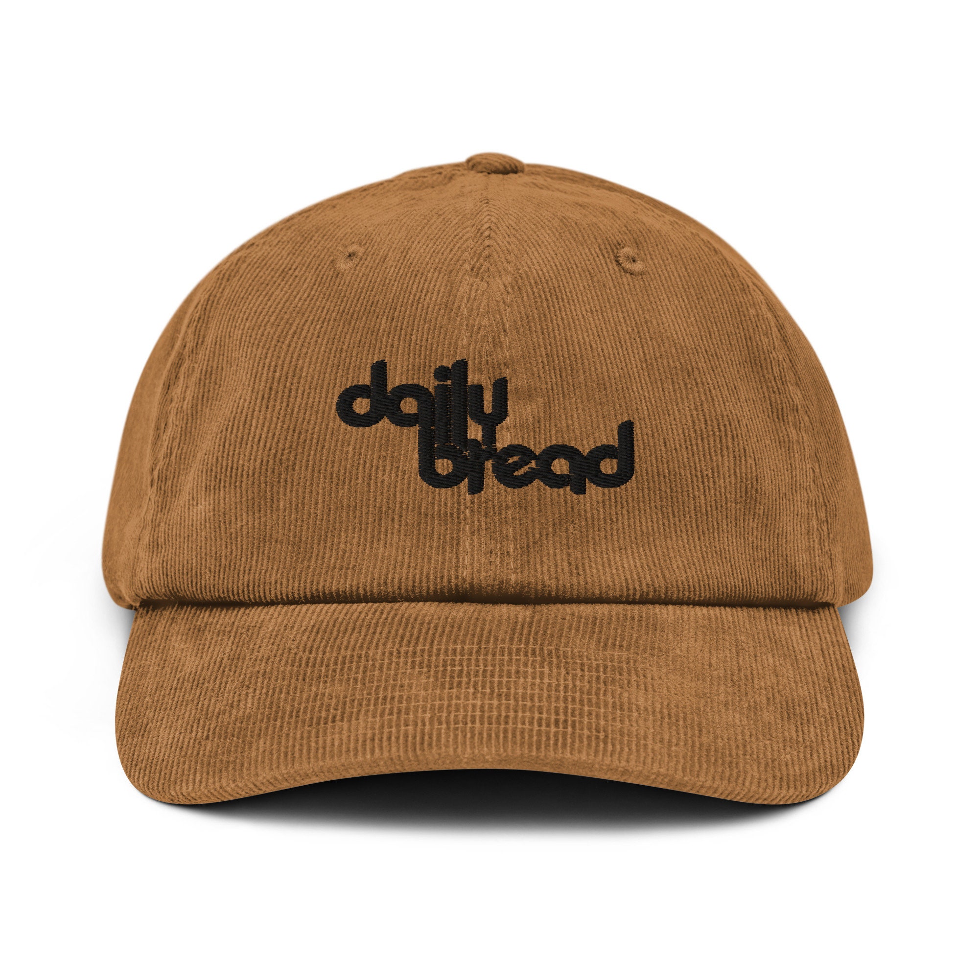 Daily Bread Embroidered Corduroy Hat – Rave Festival Cap for EDM Bassheads | Unstructured Adjustable Dad Hat