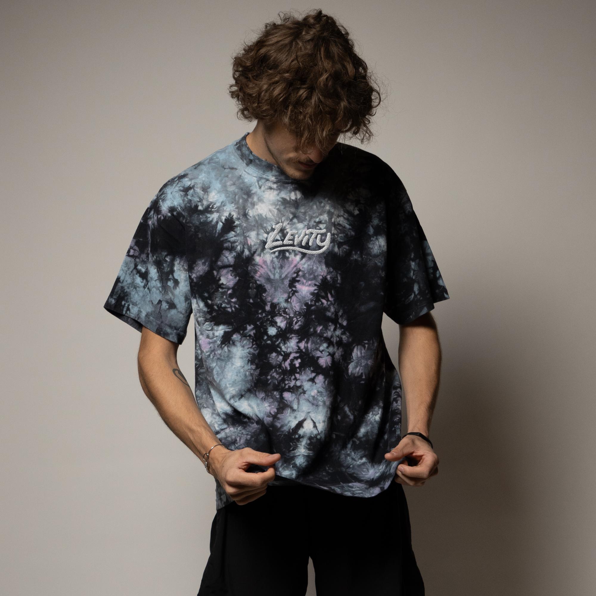 Levity Unisex Oversized Tie-dye Rave T-shirt –embroidered