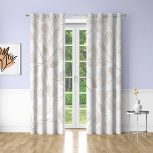 Round leaves Window Curtains Minimalistc Printing Decorative Blackout Curtains for Bedrooms Dorms