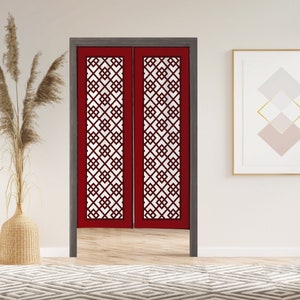 Japanese Shoji Screen Noren Door Curtain with Velcro/Grommet/Sleeve, Japanese Window Curtain for Kitchen, Window Treatments for Partition