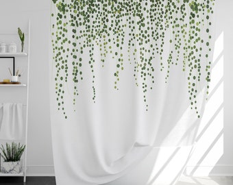 Rideau de douche feuilles avec 12 crochets, 100 % étanche, décor de salle de bain moderne, cadeau de pendaison de crémaillère