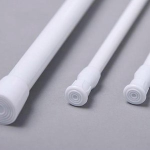 2pc Adjustable Curtain Rod Clothes Rod Suitable for 19~35inch(50-90cm), Extension Steel Spring Rods for Closet Cupboard Noren Curtain